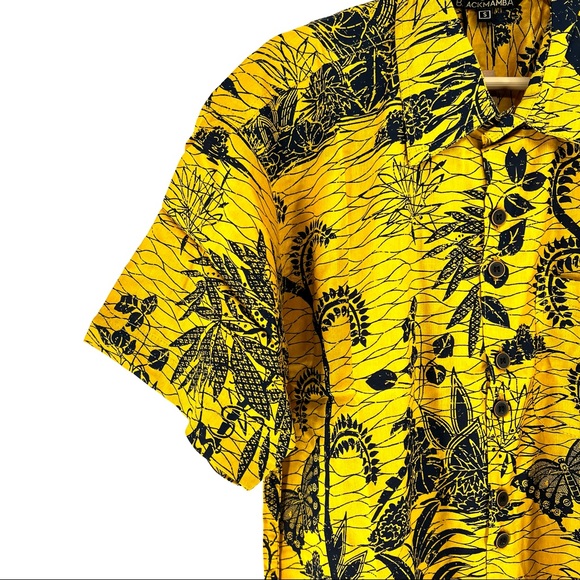 Black Mamba Men's Short Sleeve Button Down Shirt - Picture 2 of 5